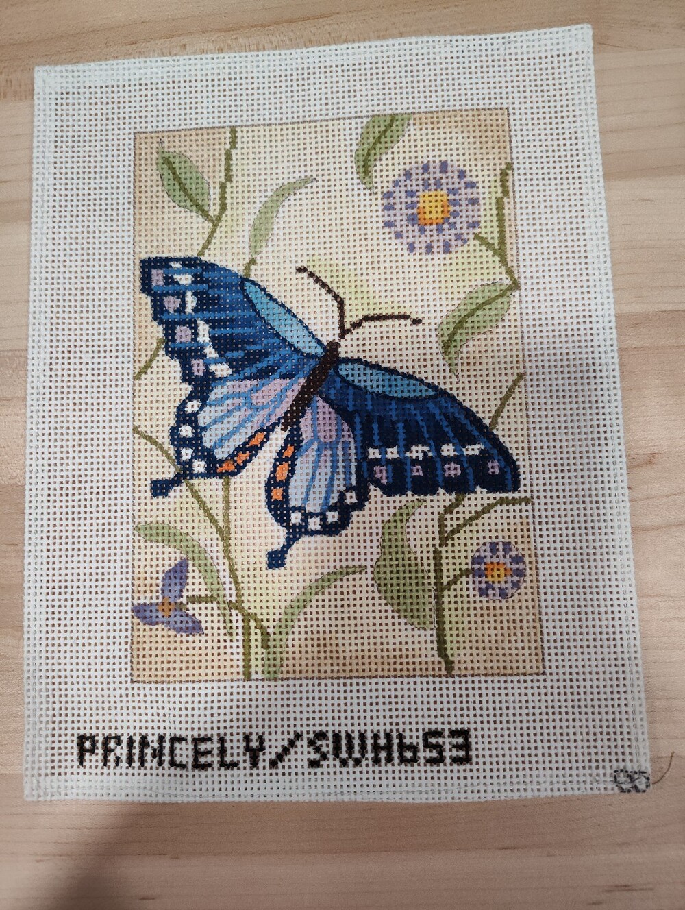 Right Facing Butterfly Needlepoint Canvas